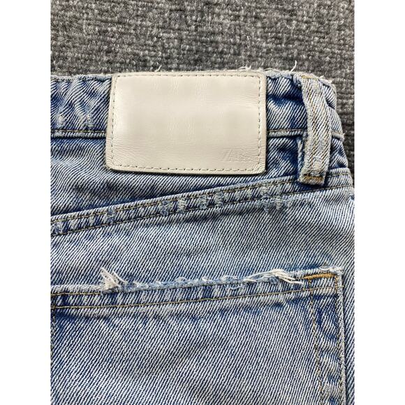 Zara Shorts Womens 8 Light Wash Blue Jean Cutoffs Distressed Faded 2” Cotton - Picture 5 of 8